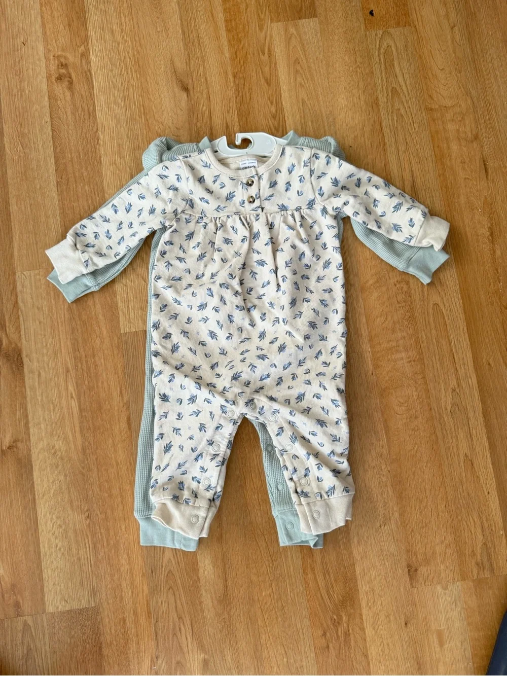 Soft Floral & Sage One-Piece Set - 2 Pack